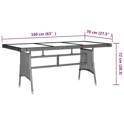 Set da Pranzo per Esterni 7 pz in Polyrattan Grigio | homemem39