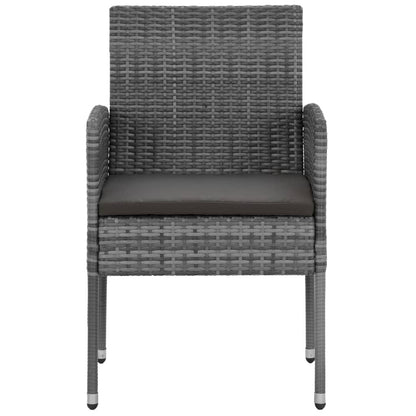 Set da Pranzo per Esterni 7 pz in Polyrattan Grigio | homemem39