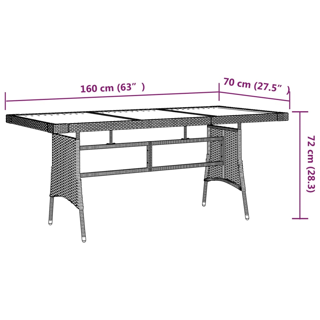 Set da Pranzo per Esterni 9 pz in Polyrattan Grigio | homemem39