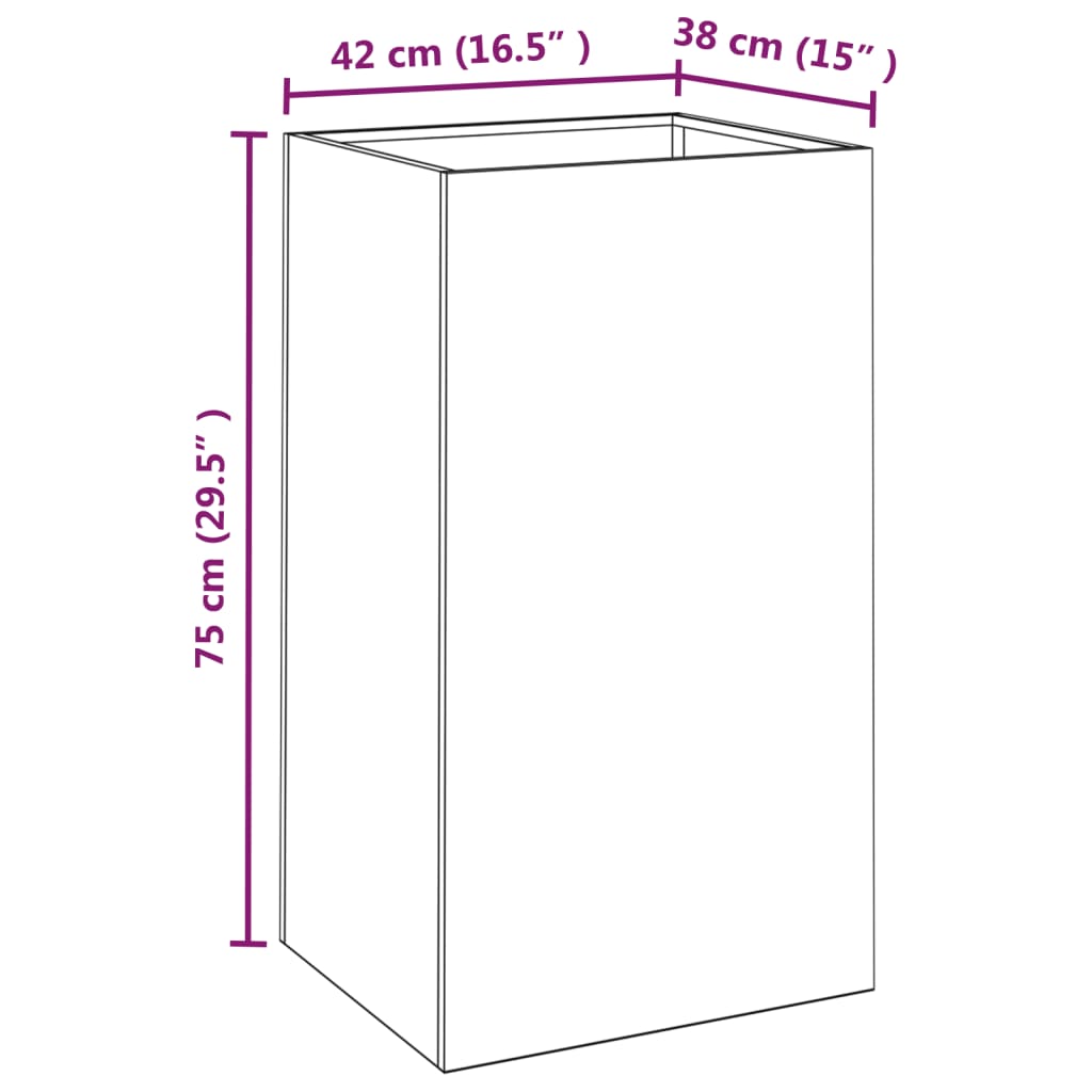 Fioriera 42x38x75 cm Acciaio Corten - homemem39