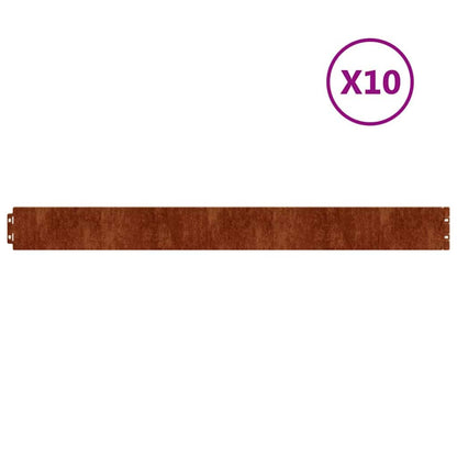 Bordure per Prato 10 pz 10x103 cm Flessibili in Acciaio Corten | homemem39