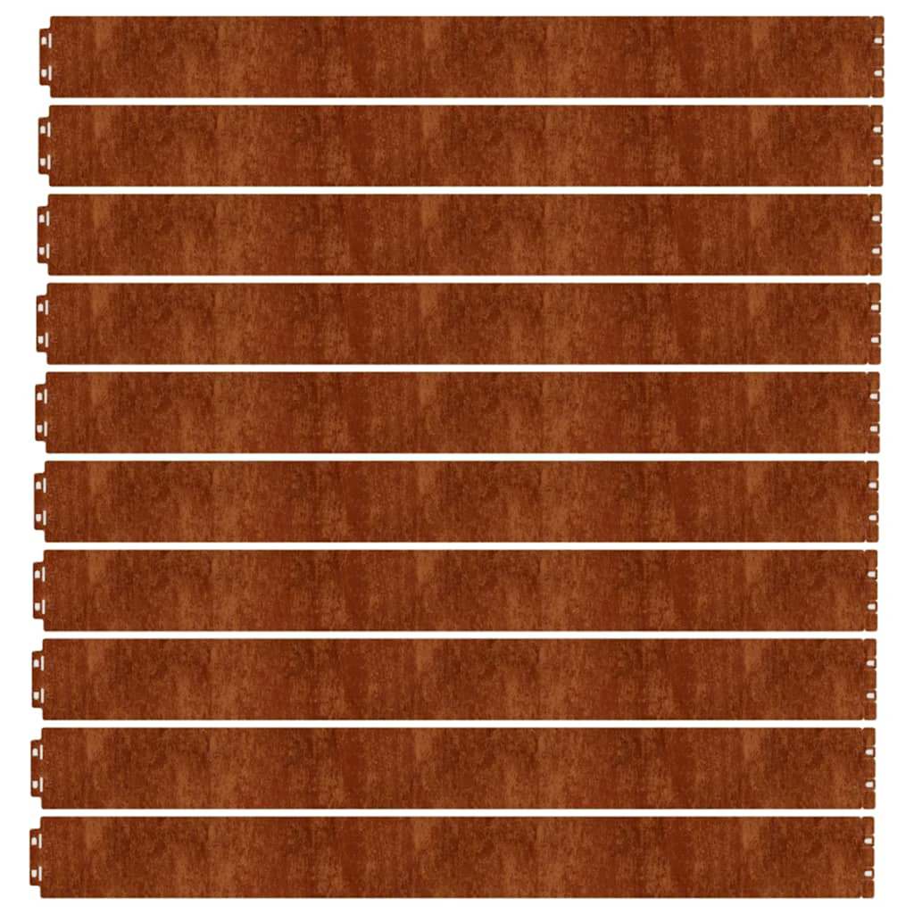 Bordure per Prato 10 pz 10x103 cm Flessibili in Acciaio Corten | homemem39