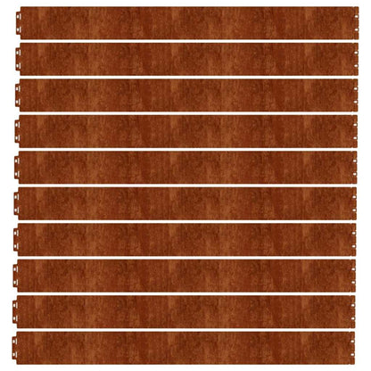Bordure per Prato 10 pz 10x103 cm Flessibili in Acciaio Corten | homemem39