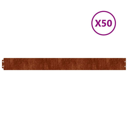 Bordure per Prato 50 pz 10x103 cm Flessibili in Acciaio Corten | homemem39