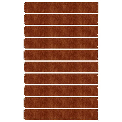 Bordure per Prato 10 pz 15x103 cm Flessibili in Acciaio Corten