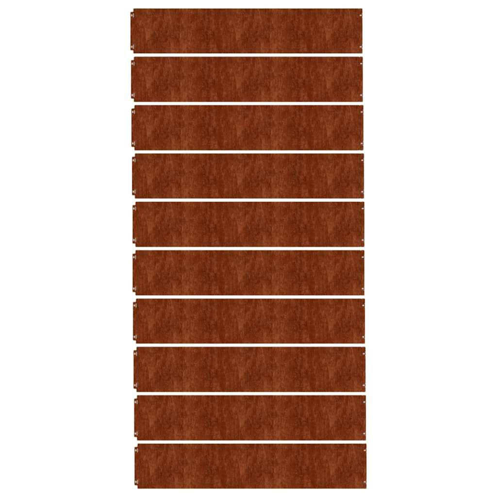 Bordure per Prato 10 pz 20x103 cm Flessibili in Acciaio Corten | homemem39