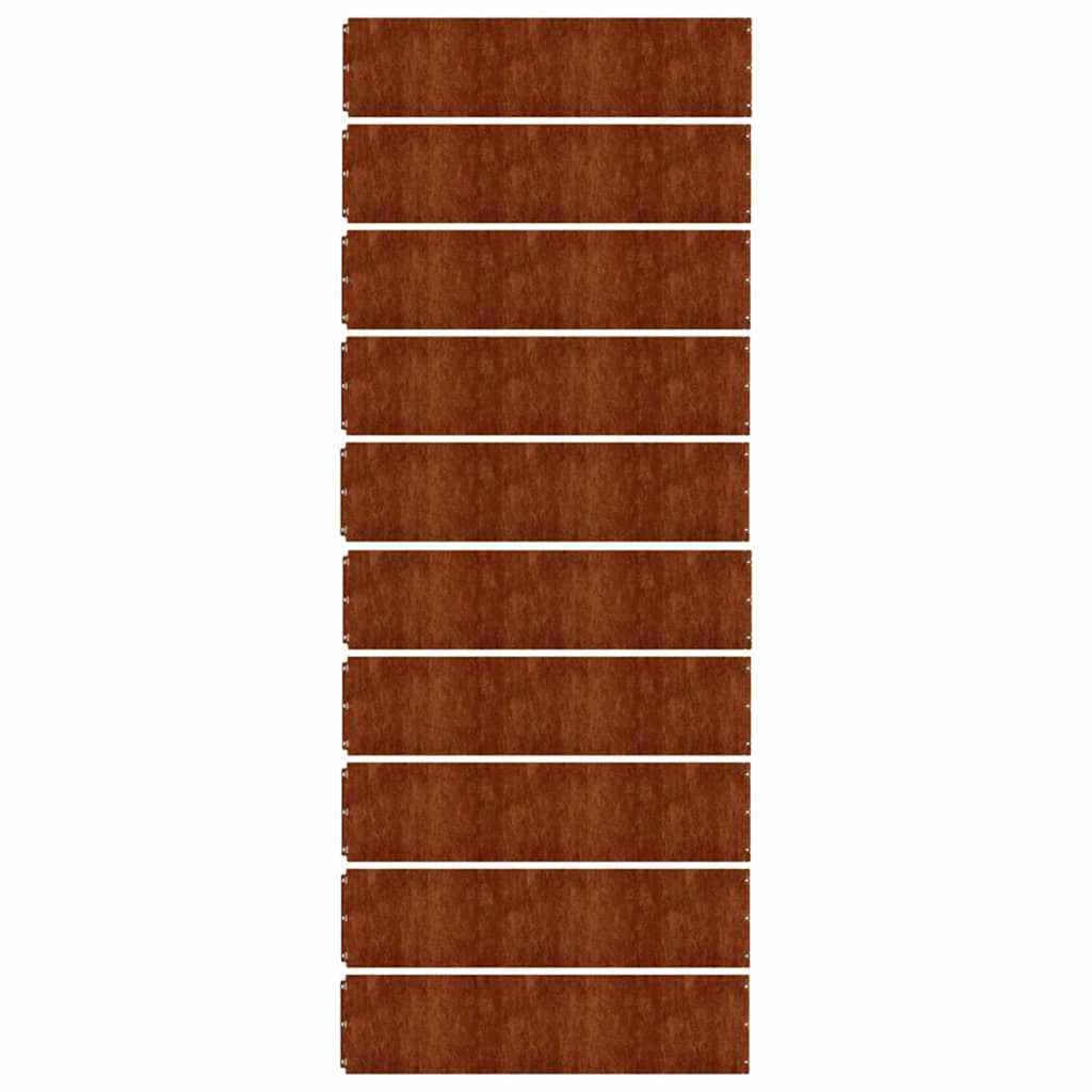 Bordure per Prato 10 pz 25x103 cm Flessibili in Acciaio Corten | homemem39