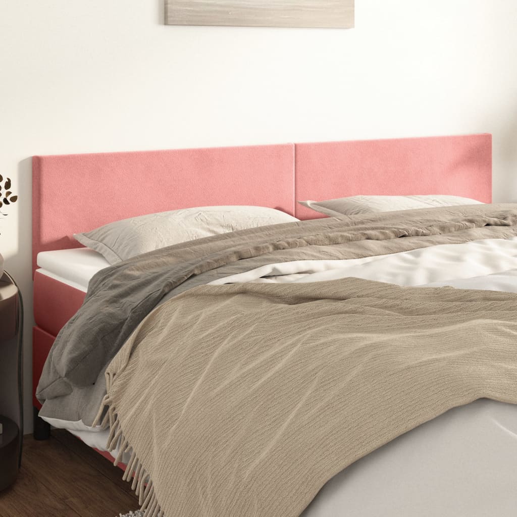 Testiera Rosa 180x5x78/88 cm in Velluto | homemem39