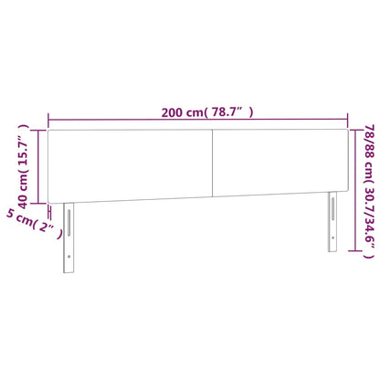 Testiere 2 pz Biancho 100x5x78/88 cm in Similpelle
