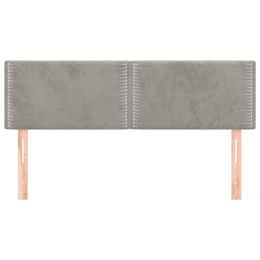 Testiere 2 pz Grigio Chiaro 72x5x78/88 cm in Velluto - homemem39