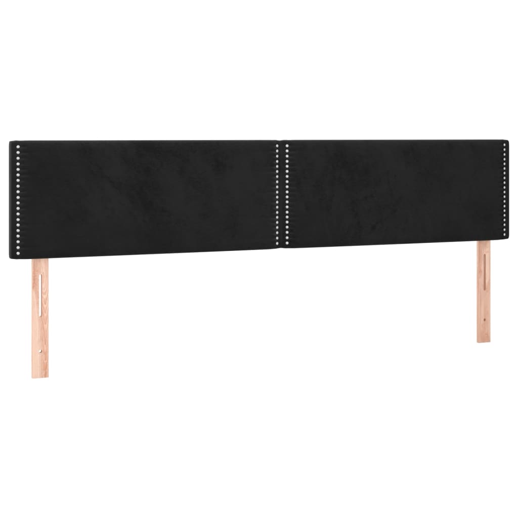 Testiera Nera 180x5x78/88 cm in Velluto | homemem39