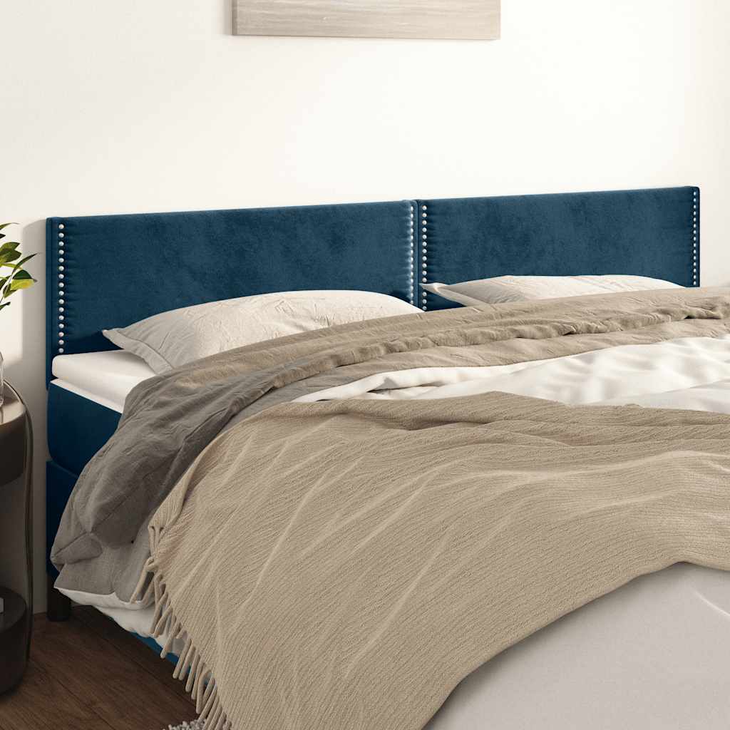 Testiera Blu Scuro 180x5x78/88 cm in Velluto | homemem39