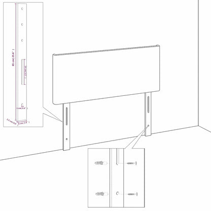 Testiera Nera 100x5x78/88 cm in Velluto - homemem39