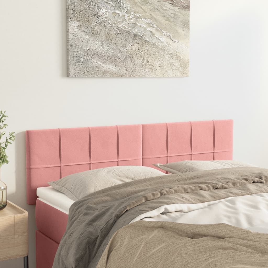 Testiera Rosa 144x5x78/88 cm in Velluto | homemem39