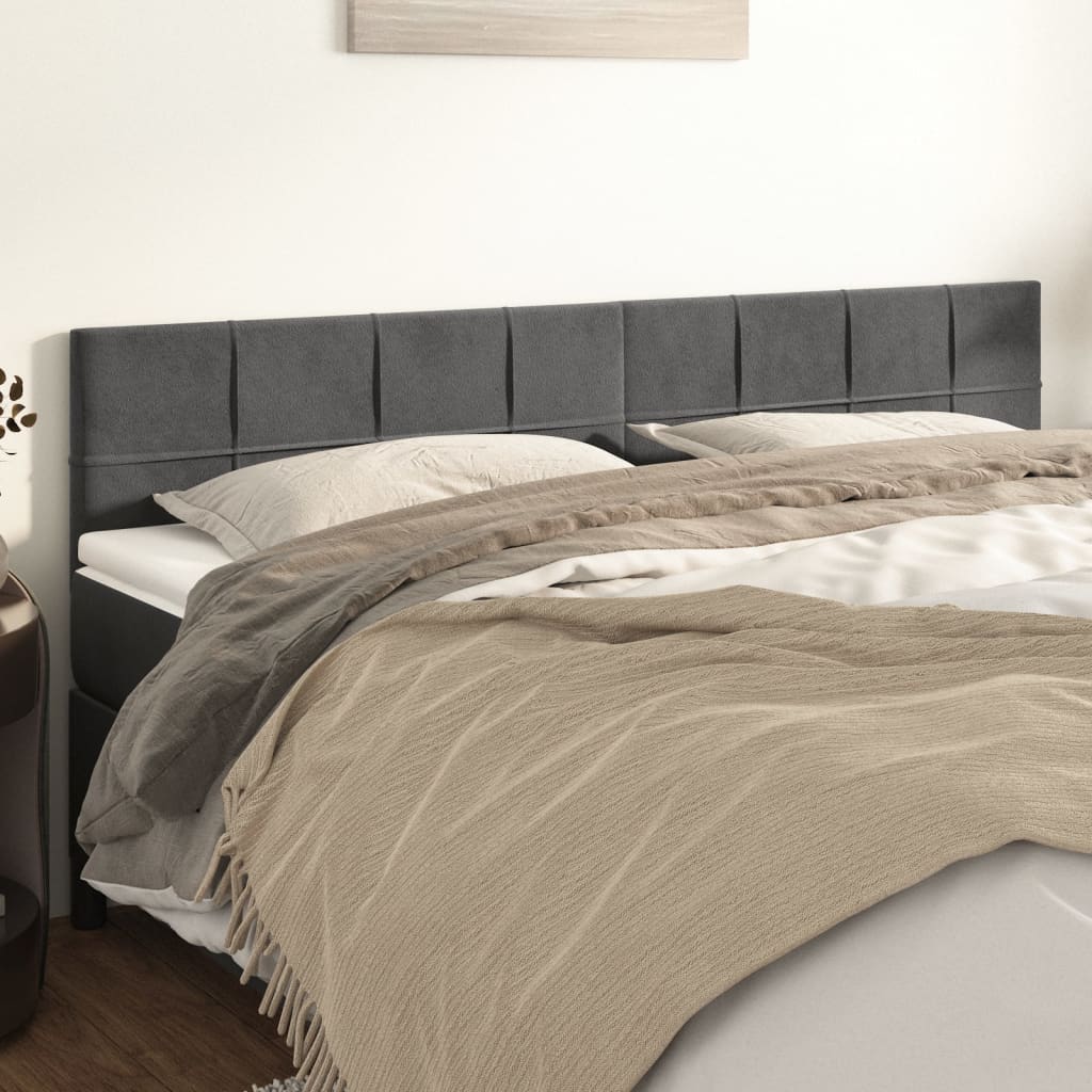 Testiera Grigio Scuro 160x5x78/88 cm in Velluto | homemem39