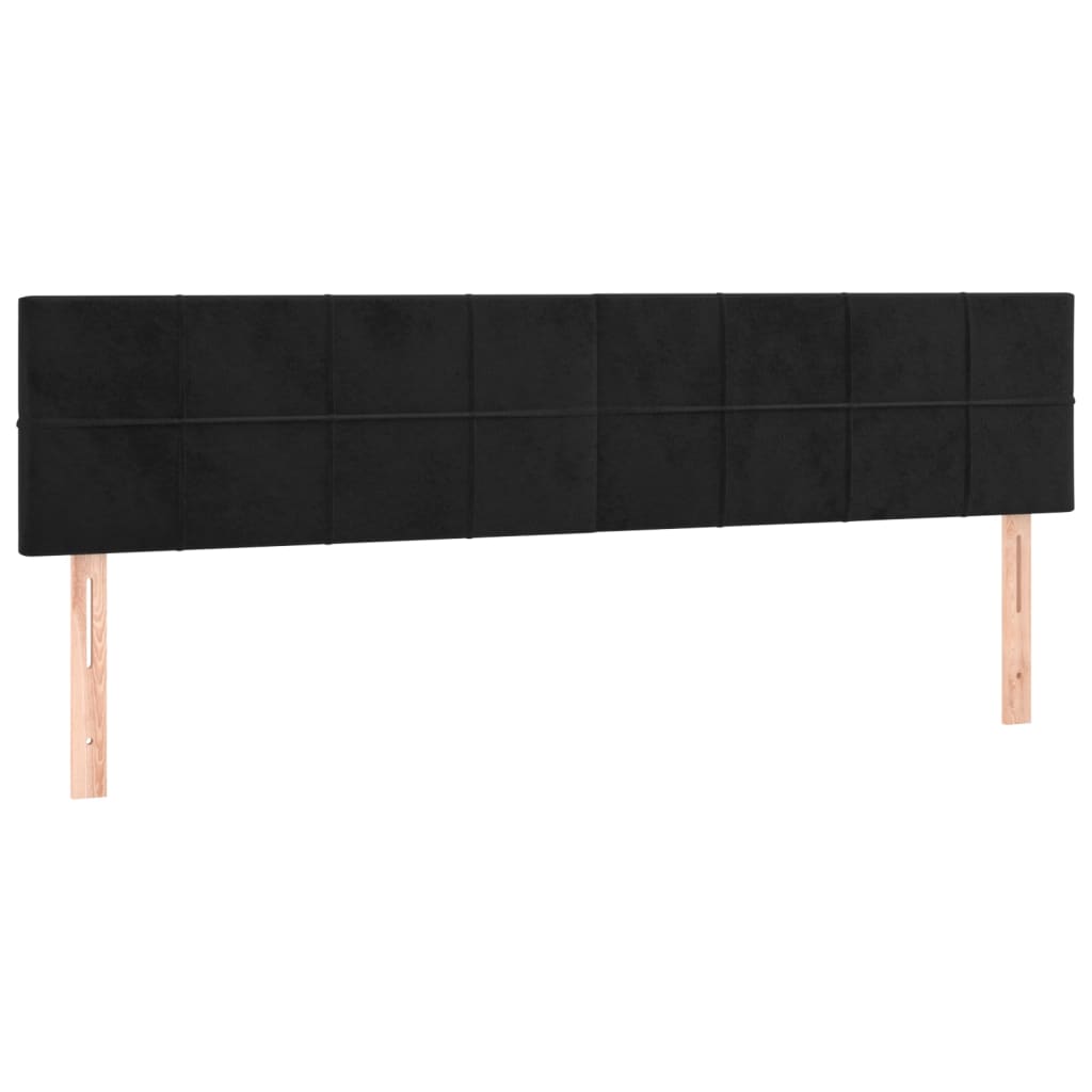Testiera Nera 160x5x78/88 cm in Velluto | homemem39
