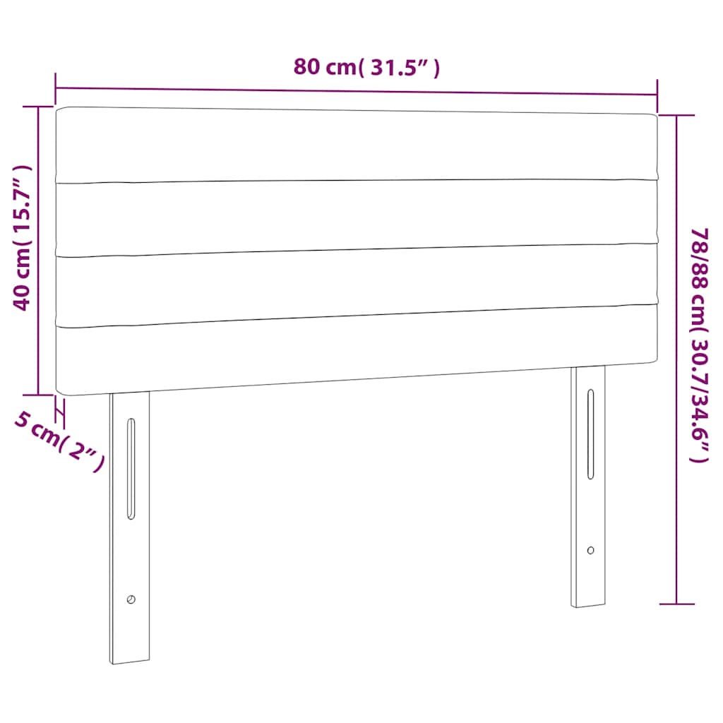 Testiera Nera 80x5x78/88 cm in Tessuto | homemem39