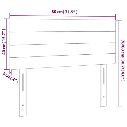 Testiera Nera 80x5x78/88 cm in Tessuto | homemem39