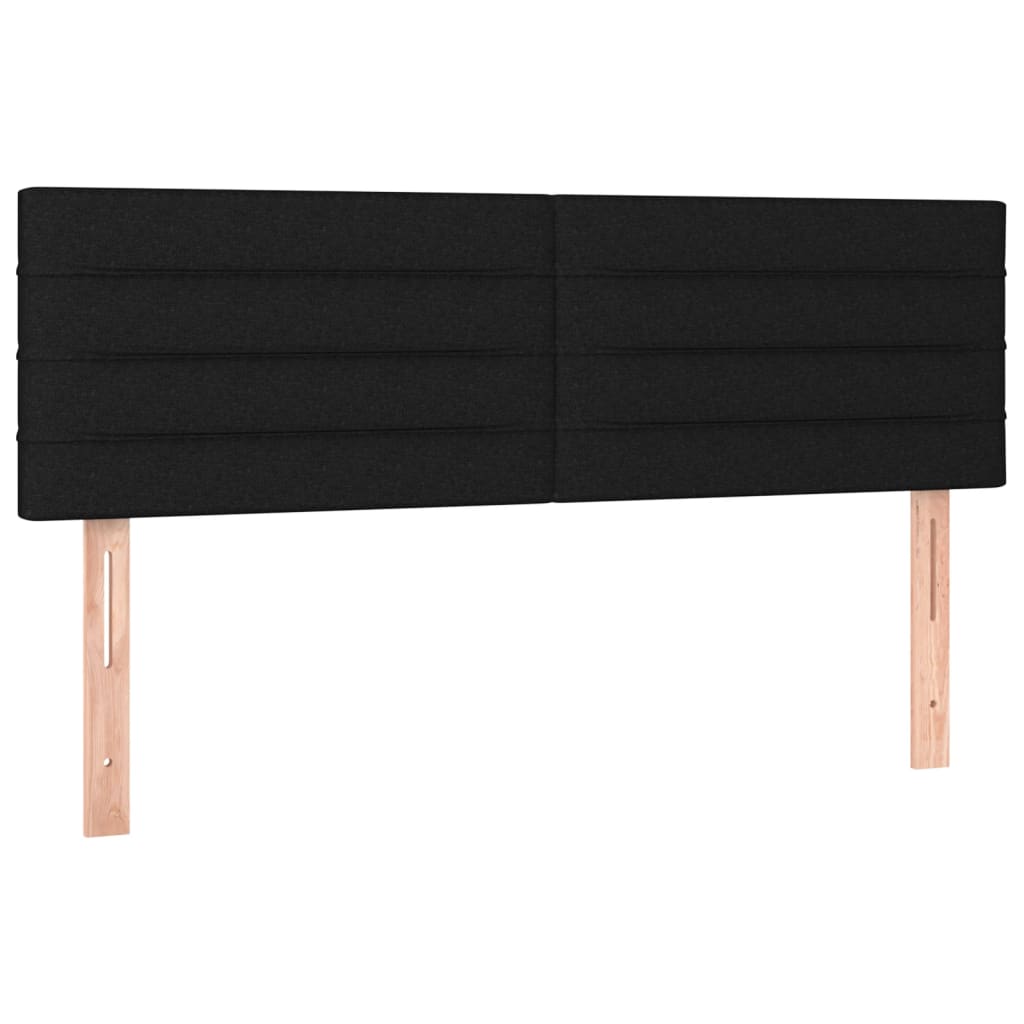 Testiera Nera 144x5x78/88 cm in Tessuto | homemem39