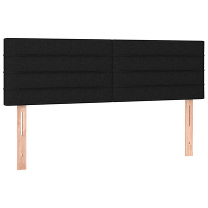 Testiera Nera 144x5x78/88 cm in Tessuto | homemem39