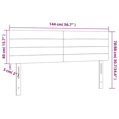 Testiera Nera 144x5x78/88 cm in Tessuto | homemem39