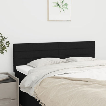 Testiera Nera 144x5x78/88 cm in Tessuto | homemem39