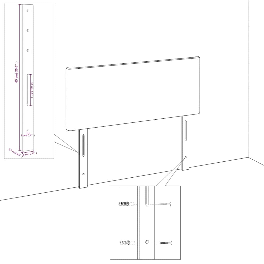 Testiera Tortora 144x5x78/88 cm in Tessuto | homemem39