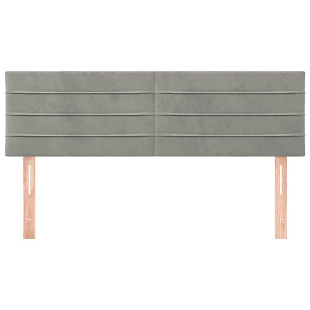 Testiera Grigio Chiaro 144x5x78/88 cm in Velluto | homemem39