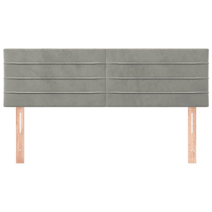 Testiera Grigio Chiaro 144x5x78/88 cm in Velluto | homemem39