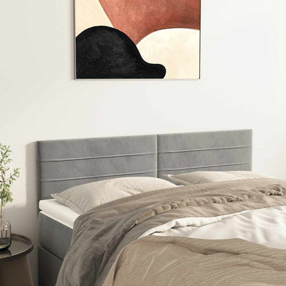 Testiera Grigio Chiaro 144x5x78/88 cm in Velluto | homemem39