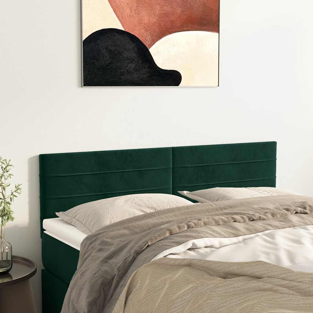 Testiera Verde Scuro 144x5x78/88 cm in Velluto | homemem39