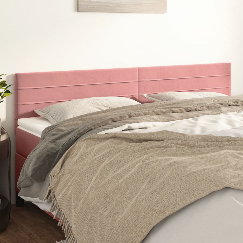 Testiera 2 pz Rosa 80x5x78/88 cm in Velluto - homemem39