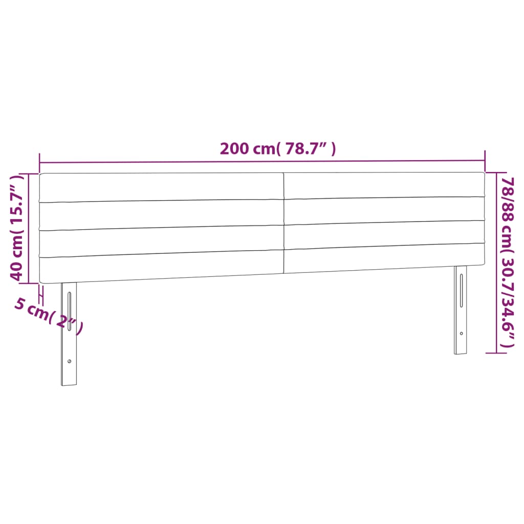 Testiera Marrone Scuro 200x5x78/88 cm in Tessuto | homemem39