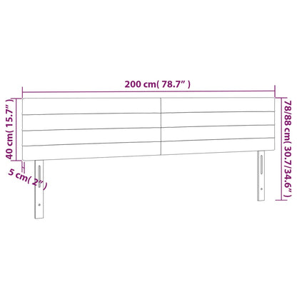 Testiera Marrone Scuro 200x5x78/88 cm in Tessuto | homemem39