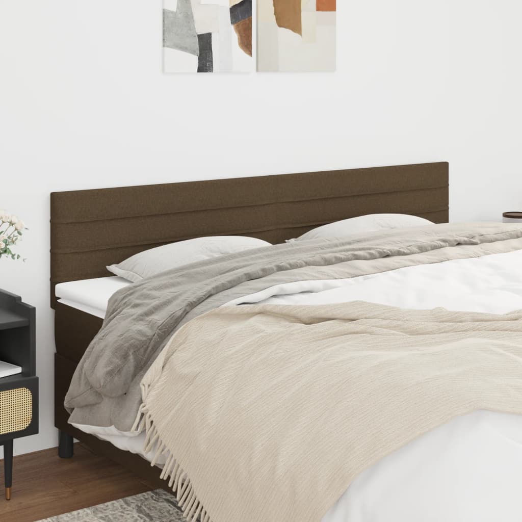 Testiera Marrone Scuro 200x5x78/88 cm in Tessuto | homemem39