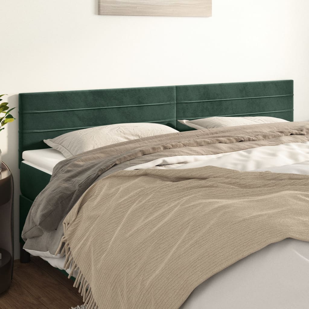 Testiere 2 pz Verde Scuro 100x5x78/88 cm in Velluto - homemem39