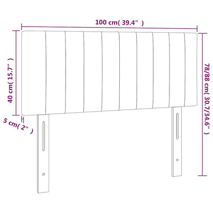 Testiera Nera 100x5x78/88 cm in Velluto | homemem39