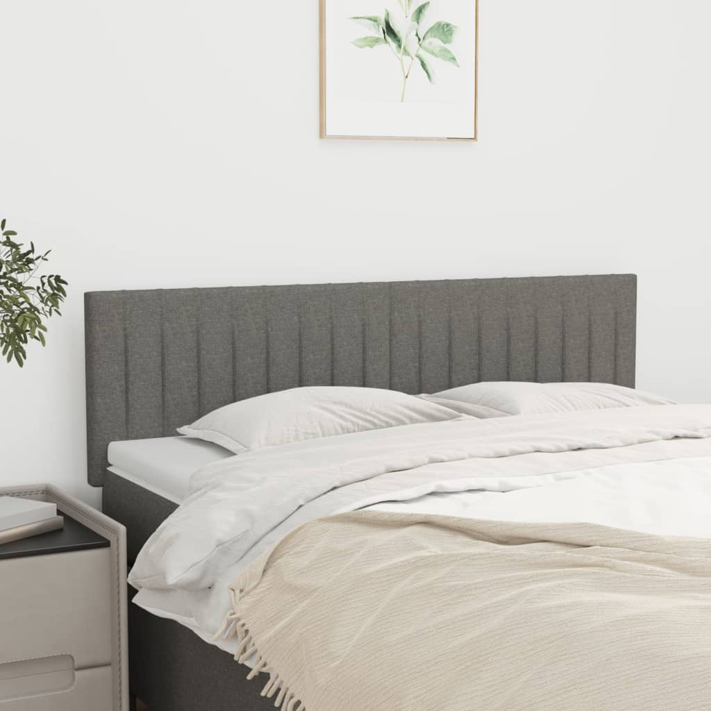 Testiera Grigio Scuro 144x5x78/88 cm in Tessuto | homemem39