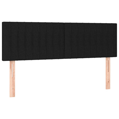 Testiera Nera 144x5x78/88 cm in Tessuto | homemem39