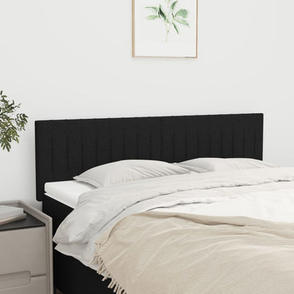 Testiera Nera 144x5x78/88 cm in Tessuto | homemem39