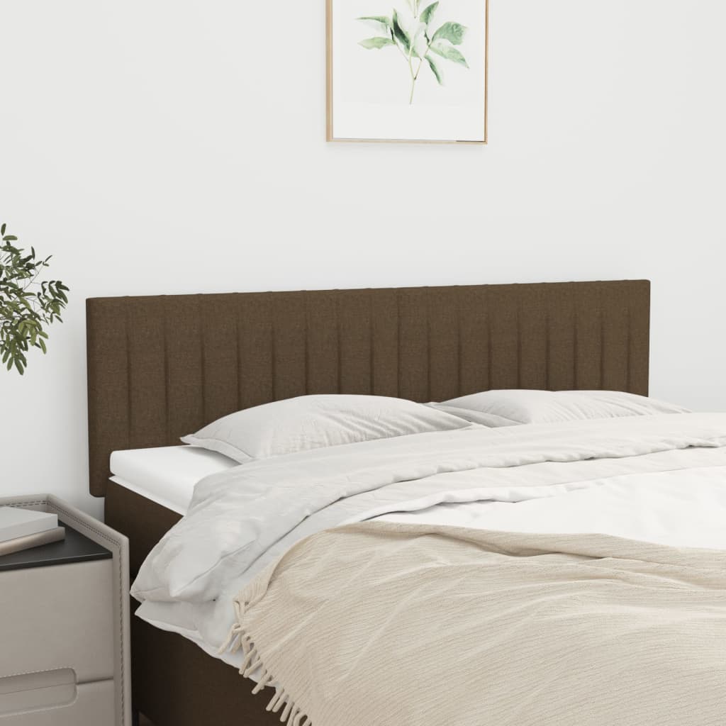 Testiera Marrone Scuro 144x5x78/88 cm in Tessuto | homemem39
