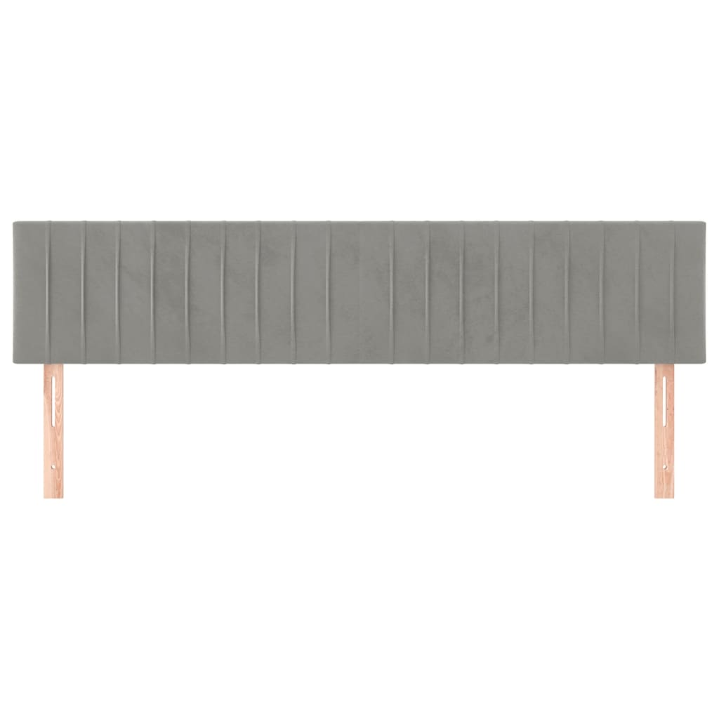 Testiera 2 pz Grigio Chiaro 80x5x78/88 cm in Velluto - homemem39