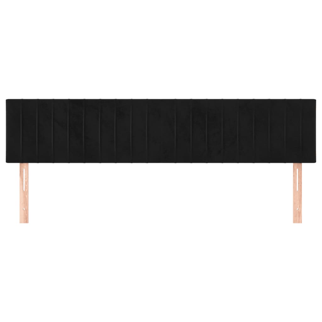 Testiera Nera 180x5x78/88 cm in Velluto