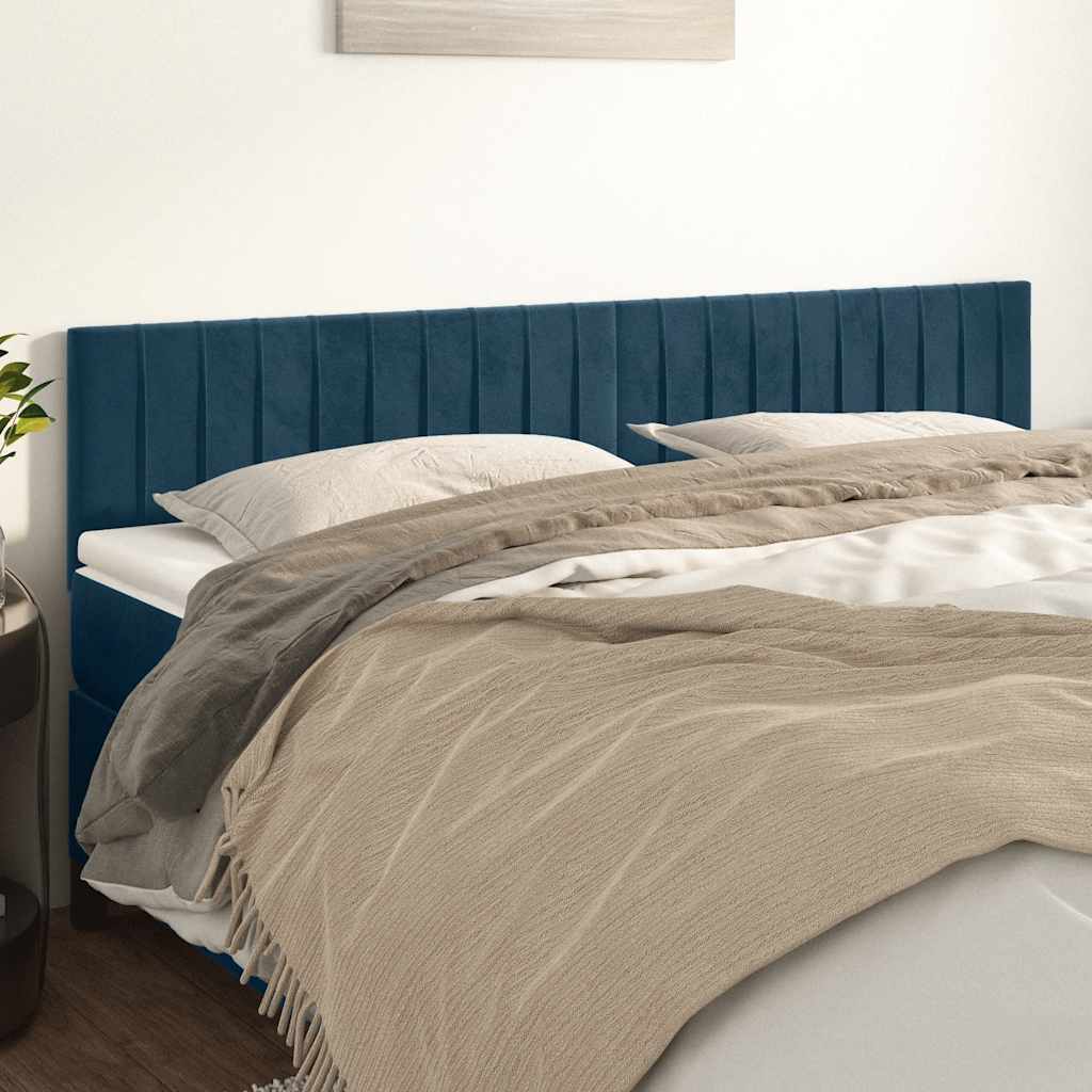 Testiera Blu Scuro 200x5x78/88 cm in Velluto | homemem39