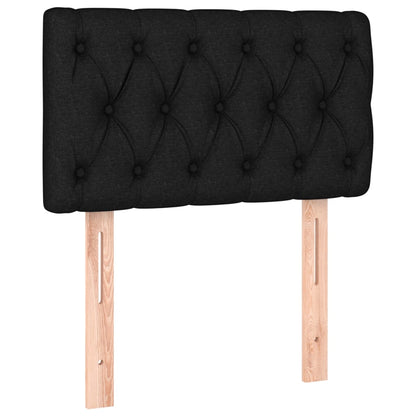Testiera Nera 80 x 7 x 78/88 cm in Tessuto - homemem39