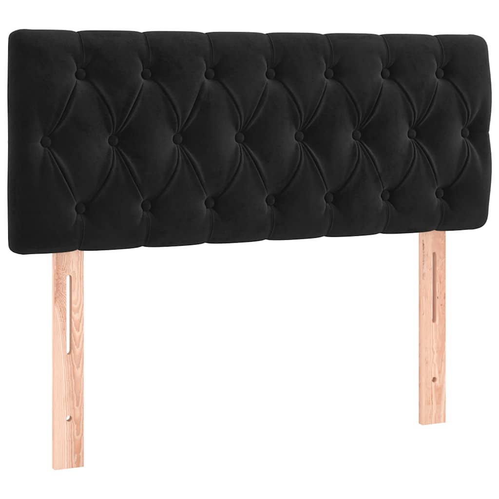 Testiera Nera 90 x 7 x 78/88 cm in Velluto | homemem39
