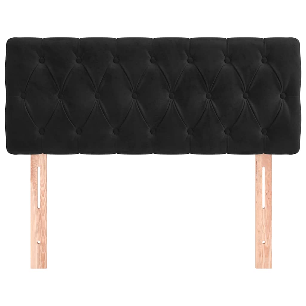 Testiera Nera 90 x 7 x 78/88 cm in Velluto | homemem39