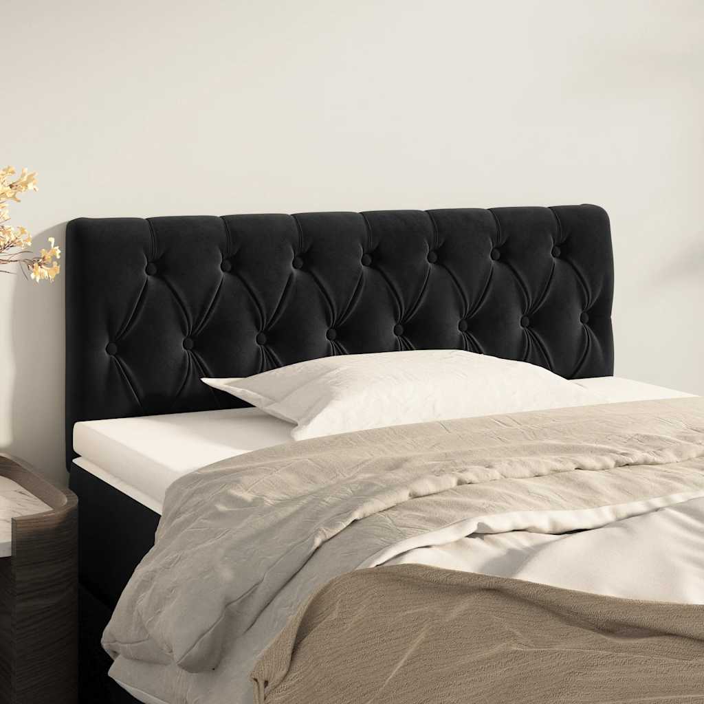 Testiera Nera 90 x 7 x 78/88 cm in Velluto | homemem39