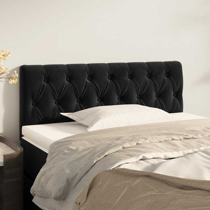 Testiera Nera 90 x 7 x 78/88 cm in Velluto | homemem39