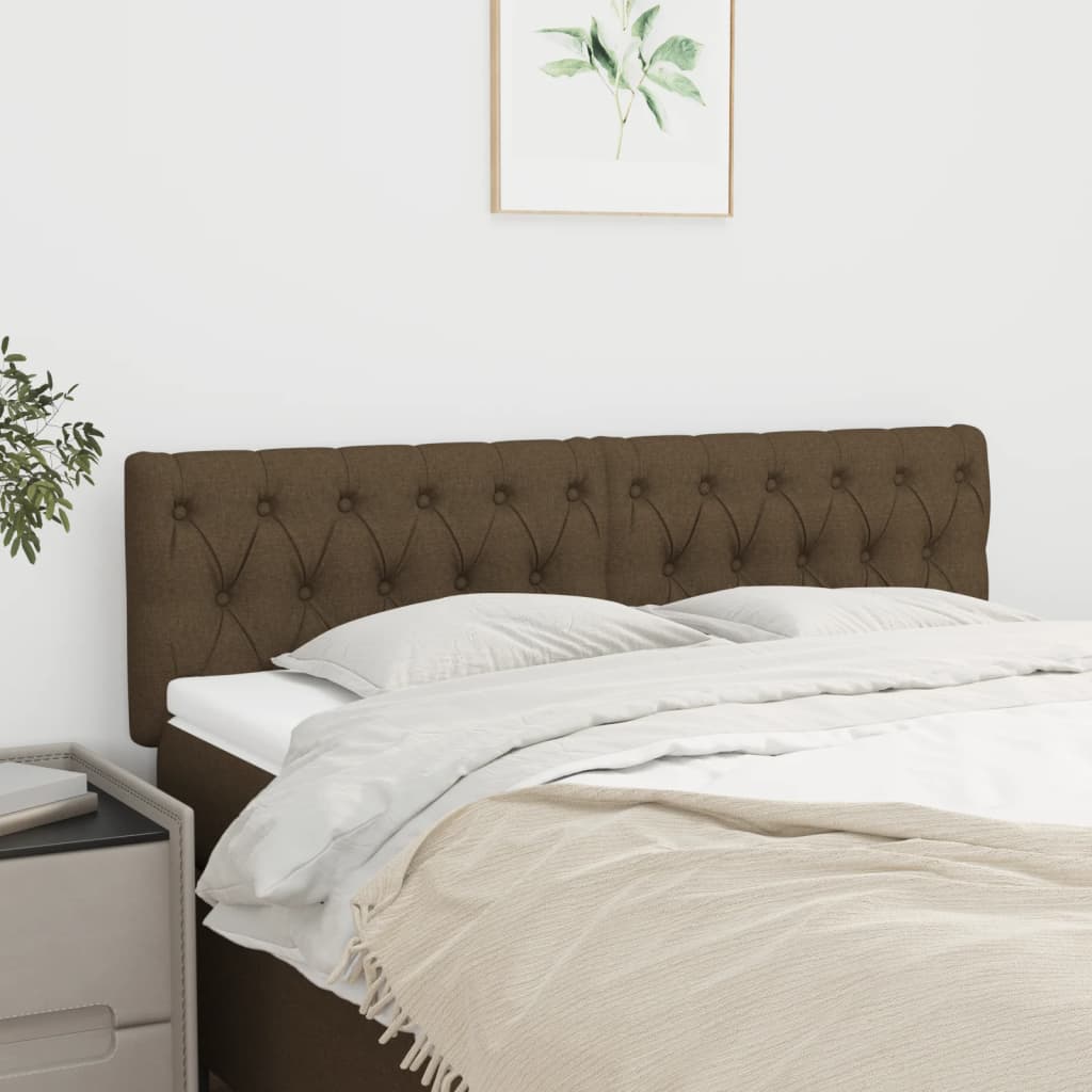 Testiera Marrone Scuro 144x7x78/88 cm in Tessuto